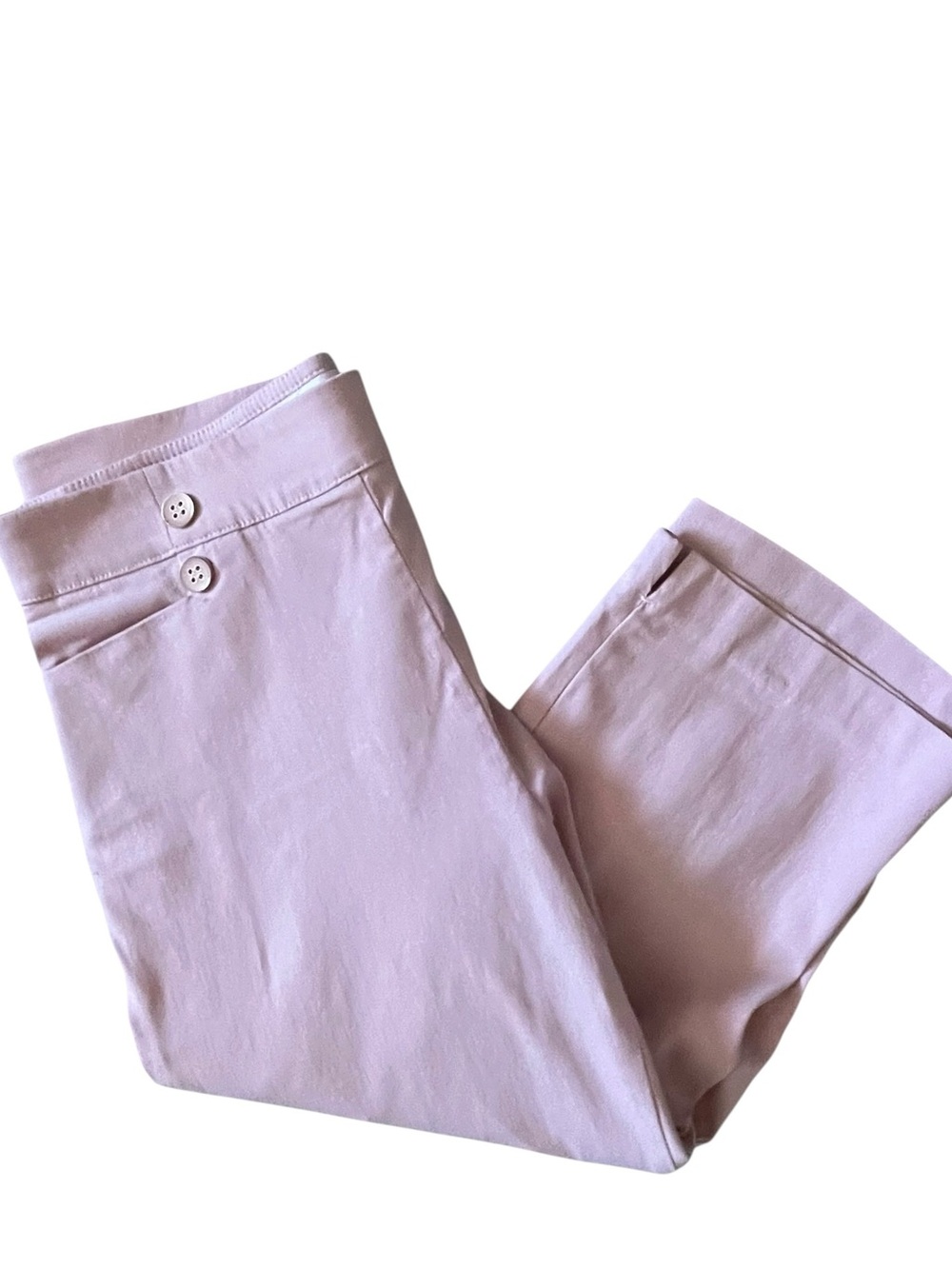 89th & Madison Light Pink Cropped High-Waist Button Ponte Pants - Picture 8 of 11